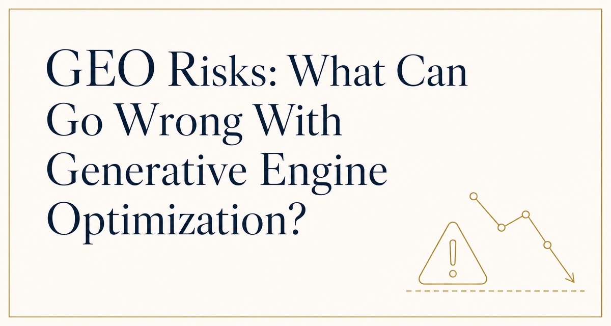 GEO Risks: What Can Go Wrong With Generative Engine Optimization?